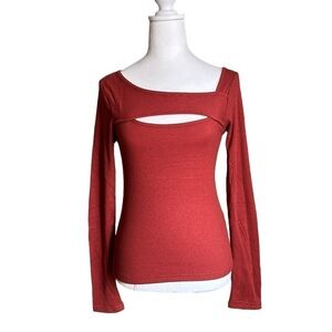 Nicole Miller Sienna Long Sleeve Stretchy Top size Small